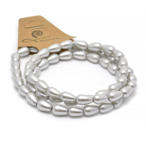 Бусины  жемчуг(стекло) на нитях арт.TBY- 8х12мм  цв.SXD047 (70 бусин)