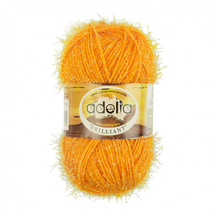 Пряжа ADELIA BRILLIANT (100% полиэстер) 10х50г/90 м цв.33 желто-оранжевый