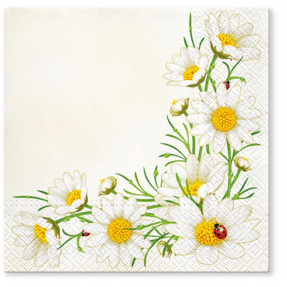 Салфетки трехслойные для декупажа, коллекция "Lunch" TETЕ a TETE "Букет Маргариток" Салфетки трехслойные для декупажа, коллекция "Lunch" TETЕ a TETE "Букет Маргариток"