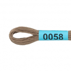 Нитки для вышивания Gamma мулине (0001-0206) 100% хлопок 24 x 8 м цв.0058 серый хаки