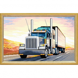 Набор для вышивания пряжей QUICK TAPESTRY арт. TS90 Грузовик 50х80 см
