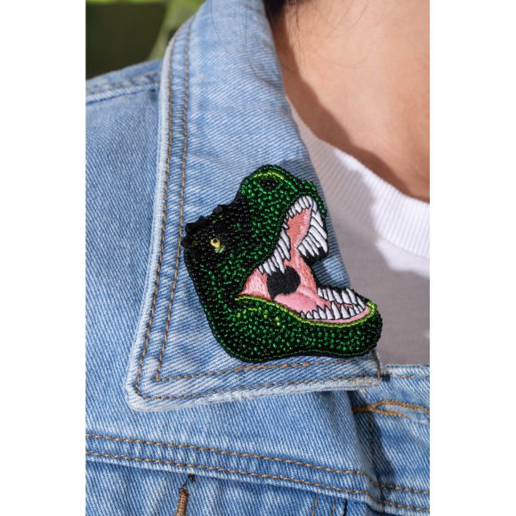 Набор для вышивания KLART арт. 10-504 Брошь. Тираннозавр 5,5х7 см