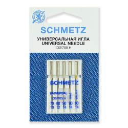 Иглы для бытовых швейных машин Schmetz комбинированные 130/705H №№ 70,80,90;90(J);90(S), уп.5 игл