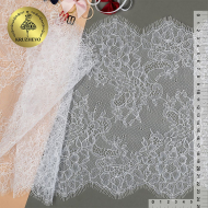 Кружево реснички KRUZHEVO арт.TBY 75227 шир.240мм цв.01 белый уп.3м