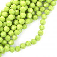 Бусины граненые Рондель (стекло) на нитях арт.TBY-R-2 12мм  цв.43 зеленый уп.1х50 бусин