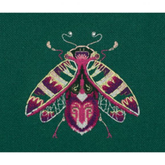 Набор для вышивания PANNA арт. J-7229 Фантазийные жуки. Аметист и мята 12,5х12 см