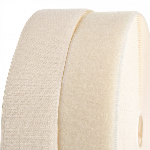 Лента липучка TBY пришивная кач.B шир.50мм цв.F306 св.бежевый уп.25м (пара)