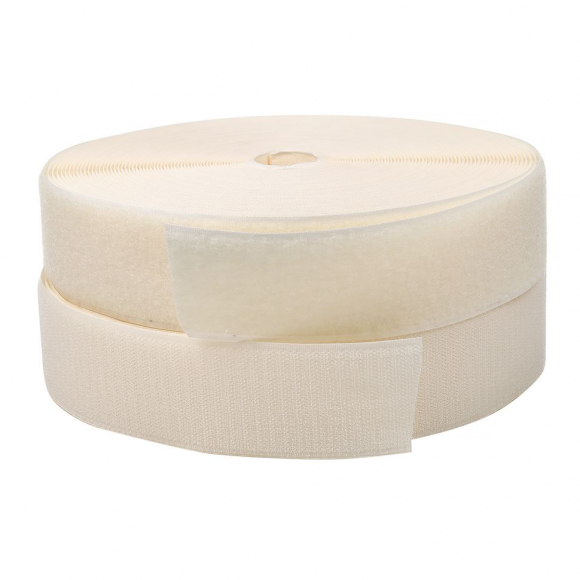 Лента липучка TBY пришивная кач.B шир.50мм цв.F306 св.бежевый уп.25м (пара)