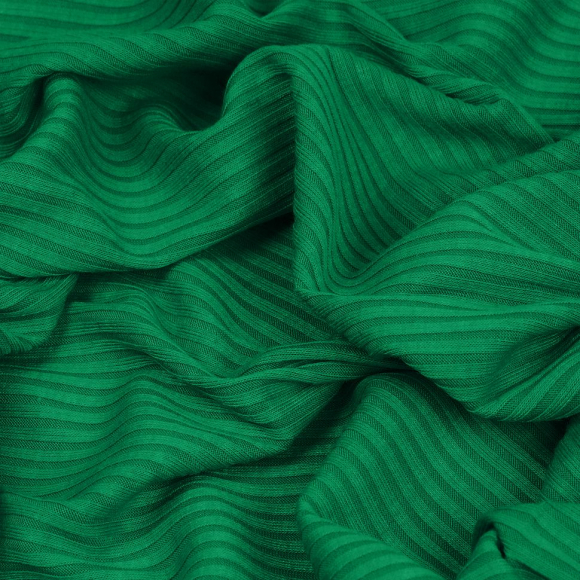 Ткань трикотаж лапша 320 г/м? 62% пэ, 30% вискоза, 8% спандекс шир.160 см арт.С.1855.06 цв.ярко-зеленый рул.30м