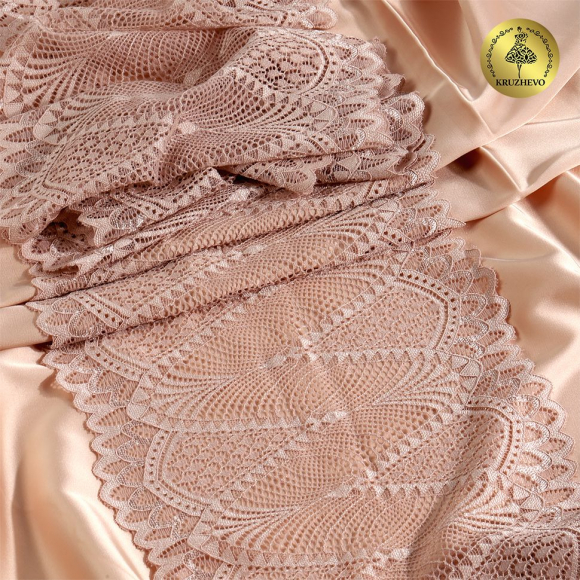 Кружево-стрейч KRUZHEVO арт.TBY.30200 шир.190мм цв.168 серебристый пион уп.25м