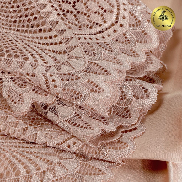 Кружево-стрейч KRUZHEVO арт.TBY.30200 шир.190мм цв.168 серебристый пион уп.25м