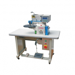 Автоматическая машина для загибки края материала с термоклеем и подачей уплотнительной ленты Aurora A-298