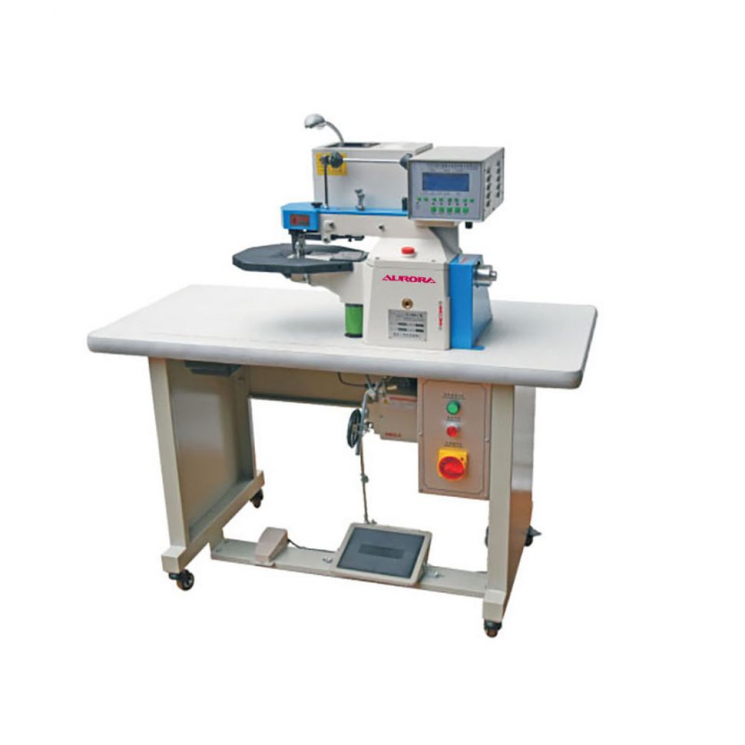 Автоматическая машина для загибки края материала с термоклеем и подачей уплотнительной ленты Aurora A-298