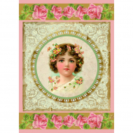 78201_Бумага рисовая мини - формат "Девочка и кружево"