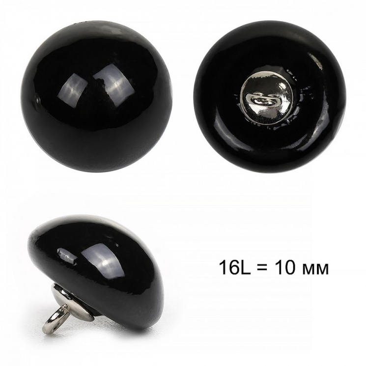 Пуговицы пластик TBY.B306 цв.02 черный 16L на ножке 30шт