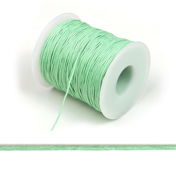 Шнур вощеный 1мм, 100% хлопок цв. 201 салатовый мятный уп.80м Шнур вощеный 1мм, 100% хлопок цв. 201 салатовый мятный уп.80м
