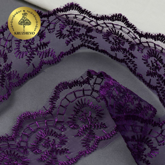 Кружево капрон KRUZHEVO арт.TBS.30010 шир.45мм цв.035 (279) фиолетовый уп.9,14м