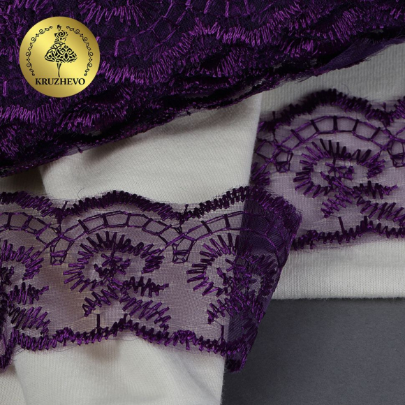 Кружево капрон KRUZHEVO арт.TBS.30010 шир.45мм цв.035 (279) фиолетовый уп.9,14м