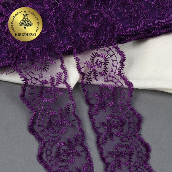 Кружево капрон KRUZHEVO арт.TBS.30010 шир.45мм цв.035 (279) фиолетовый уп.9,14м