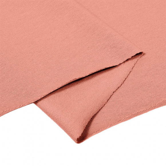 Ткань трикотаж Футер 2х нитка петля с лайкрой 230г пенье 180см пудра 14-1324 уп.6м