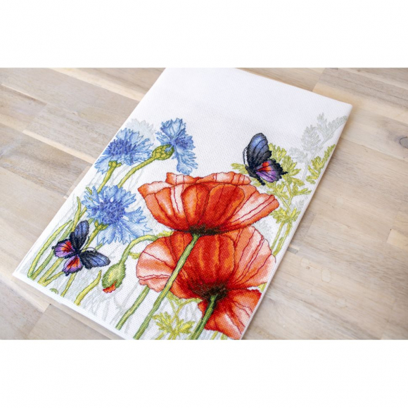 Набор для вышивания LUCA-S арт. BU4018 Маки и бабочки 22,5х31 см