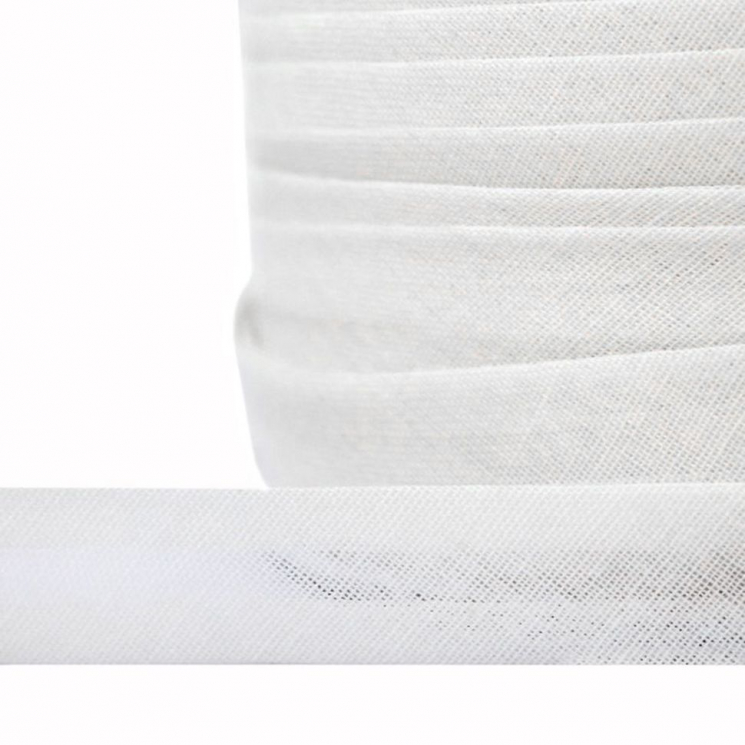 Косая бейка хлопок TBY арт.CB15 шир.15мм цв.F101 белый уп.132 м