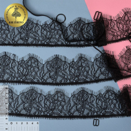 Кружево реснички KRUZHEVO арт.TBY.0074 шир.55мм цв.02 черный уп.15м (по 3м)