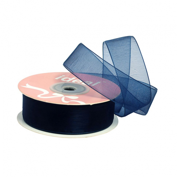 Лента капрон (органза) IDEAL шир.25мм цв.1065 т.синий уп.27,4 м
