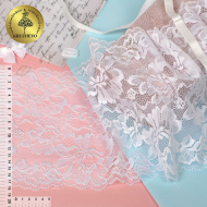 Кружево-стрейч KRUZHEVO арт.TBY 8014 шир.180мм цв.1 белый уп.20м