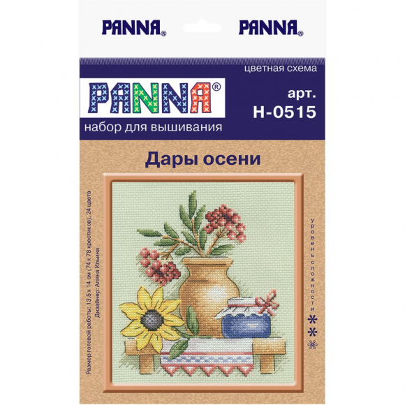 Набор для вышивания PANNA арт. N-0515 Дары осени 17х17 см