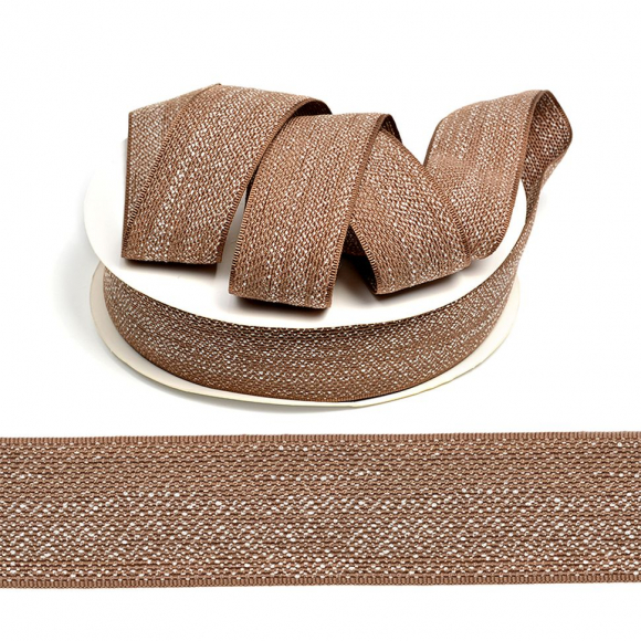 Тесьма TBY декоративная Меланж шир.38мм цв.01 бежевый уп.22,9м