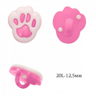 Пуговицы пластик Лапка TBY.P-2020 цв.04 розовый 20L-12,5мм, на ножке, 400 шт