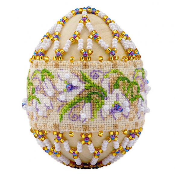 Набор для бисероплетения РИОЛИС арт.В212 Яйцо пасхальное Подснежники 6,5х5 см