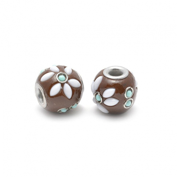 Бусины Этника TESORO арт. TS.A2124 цв.1 коричневый 18 мм in ?4 мм