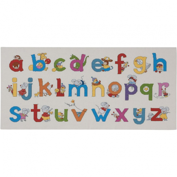 Набор для вышивания PERMIN арт.90-0397 Счастливые друзья - Алфавит 30х65 см