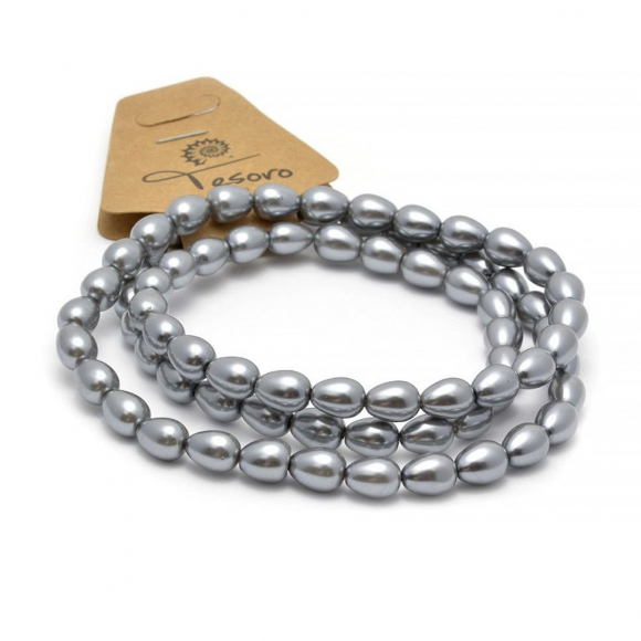 Бусины  жемчуг(стекло) на нитях арт.TBY- 8х12мм  цв.SXD056 (70 бусин)