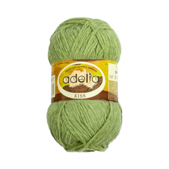Пряжа ADELIA KISS (100% полиэстер) 10х50г/145м цв.27 зеленый
