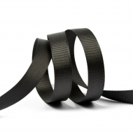 Лента Ideal репсовая в рубчик шир.12мм цв. 030 (176) черный уп.27,42м