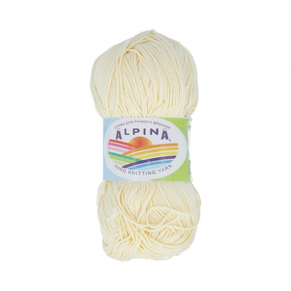 Пряжа ALPINA SATI (100% мерсеризованный хлопок) 10х50г/170м цв.004 шампань