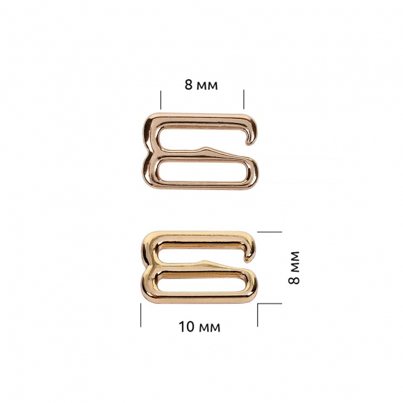 Крючок для купальника металл TBY-908.SW 08мм, цв.золото, уп.1000шт
