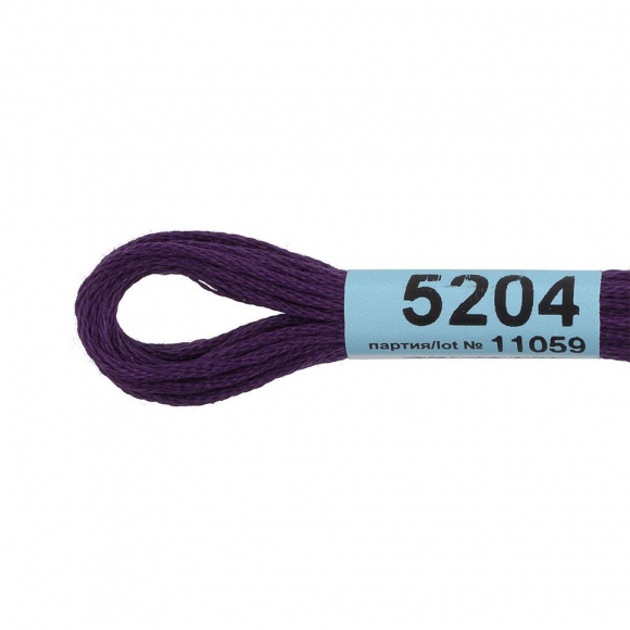 Нитки для вышивания Gamma мулине (3173-6115) 100% хлопок 24 x 8 м цв.5204 т.т.сиреневый