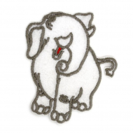 Термоаппликации арт.TBE-E120 / 2 Мамонтенок цв.белый 6х7,5 см 20 шт