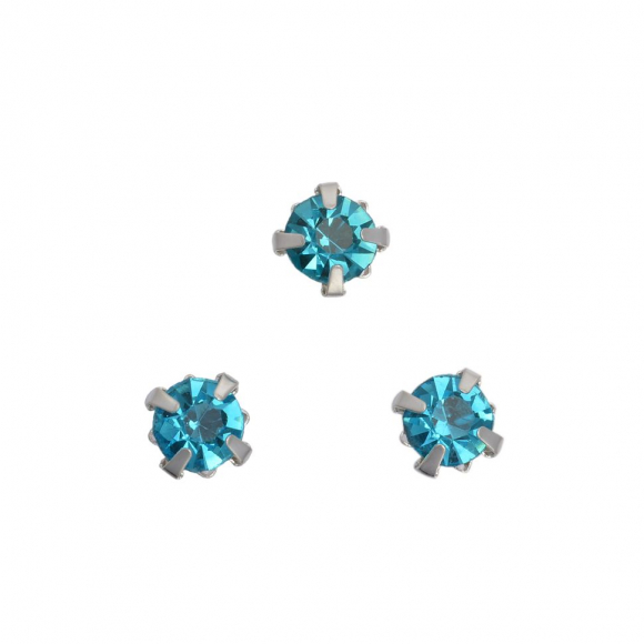 Стразы пришивные в цапах стекло TBY арт.MS.491.T цв.бирюзовый 6 мм, уп. 720шт