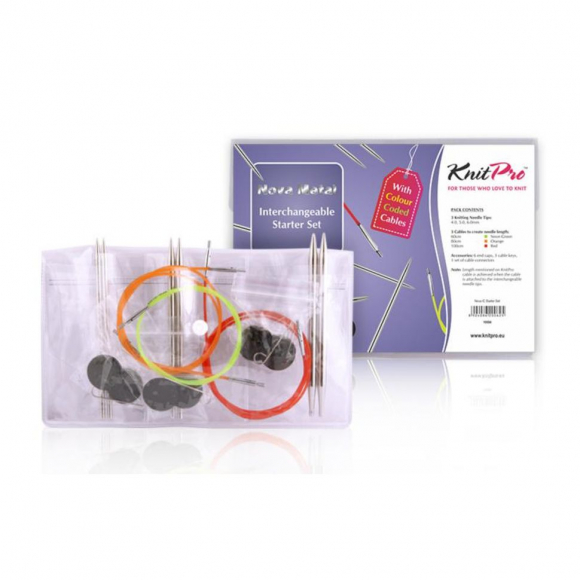 10604 Knit Pro Набор Starter Set съемных спиц для вязания Nova Metal никелированная латунь, серебристый, 3 вида спиц в наборе 10604 Knit Pro Набор Starter Set съемных спиц для вязания Nova Metal никелированная латунь, серебристый, 3 вида спиц в наборе