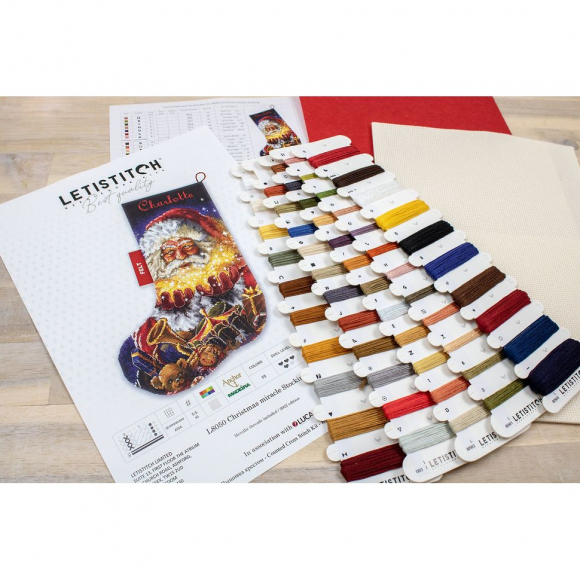 Набор для вышивания LETI арт. L8050 Рождественское чудо Чулок 24,5х37 см Набор для вышивания LETI арт. L8050 Рождественское чудо Чулок 24,5х37 см