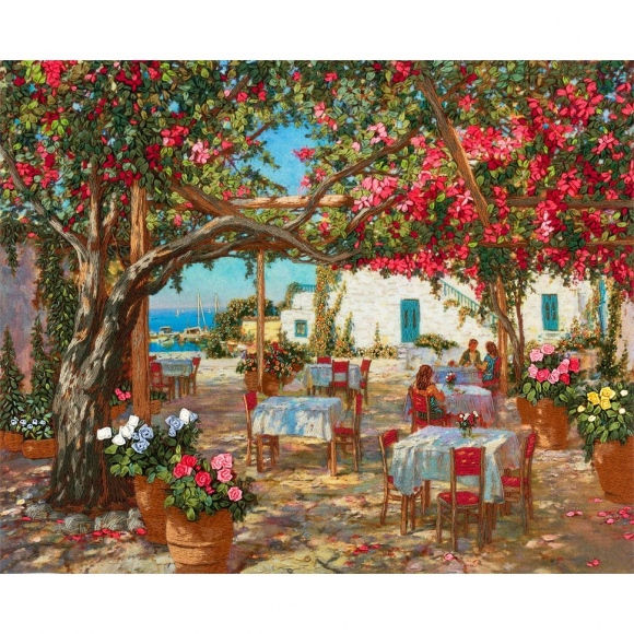 Набор для вышивания PANNA Живая картина арт. JK-2018 Кафе у моря 34х28 см Набор для вышивания PANNA Живая картина арт. JK-2018 Кафе у моря 34х28 см