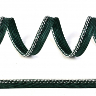 Кант декоративный арт.ТД.SH2.ГСФ.14822-2 12мм цв.153 изумруд-серебро уп.15м