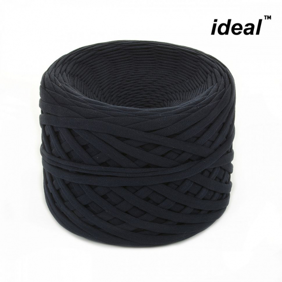 Пряжа Ideal трикотажная 100м, 350-380 г, ширина 7-9мм цв. темная ночь