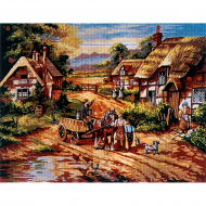 4952_Канва жесткая с рисунком "Село"