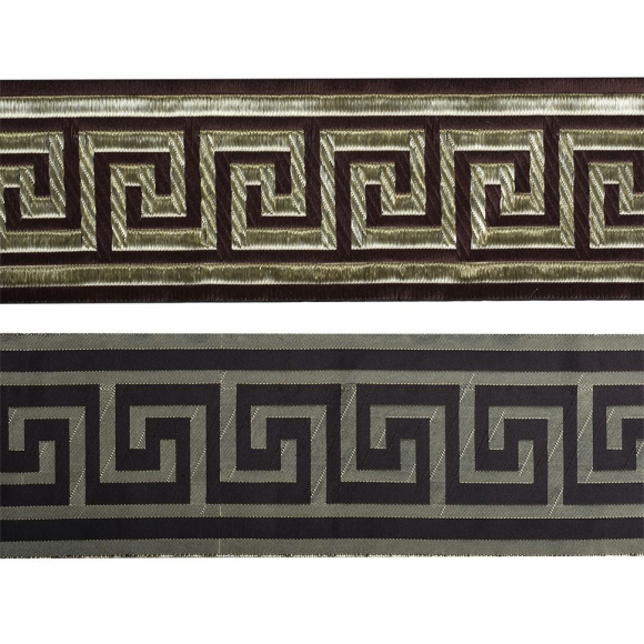 Лента отделочная жаккардовая арт.TBY.1907-5 шир.80мм цв.коричневый уп.8,2 м